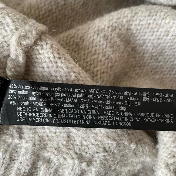 Zara Wool Blend Sweater in Light Gray Beige Size S - Picture 8 of 9